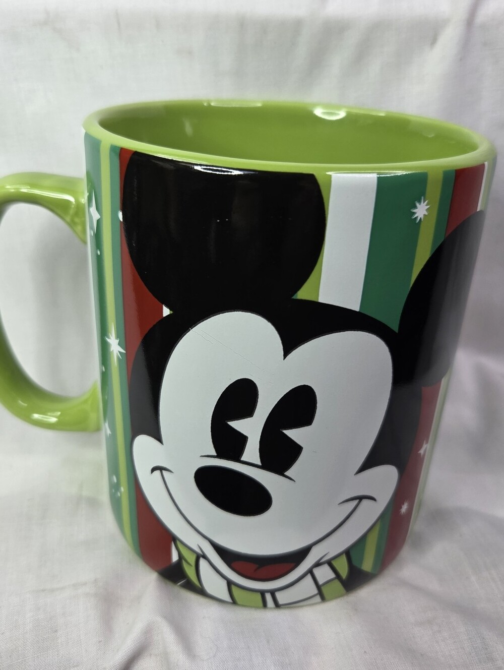 Mickey Mouse Christmas Oversized Disney Galerie Green Holiday Mug Cup 26 Ounces